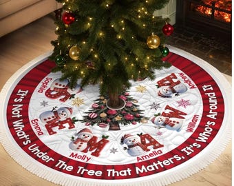 Personalized Snowman Family Christmas Tree Skirt