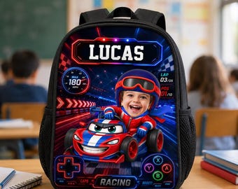 Personalized Kids Backpack with Photo, Custom School Backpack, Back to School Gift, Toddler Book Bag, Boys Girls Backpack