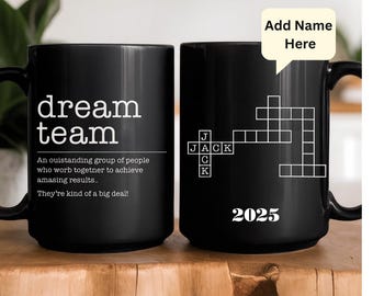 Dream Team Crossword Mug , Best Team Ever Scrabble Personalized Mug, Custom Office Team Gift Team Appreciation - Best Team Mug Gifts