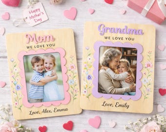Imán personalizado para nevera con foto "Te quiero", imán para marco de fotos personalizado para mamá o abuela, regalo para el Día de la Madre.