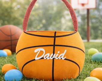 Personalized Basketball Easter Basket, Custom Name Kids Easter Basket, Gift for Boys