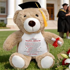 A Little Hug From Heaven Personalized Graduation Teddy Bear 2026, Custom Memorial Gift, Sympathy Gift For Graduate