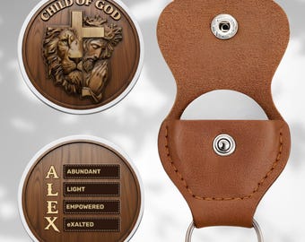 Abrazo de bolsillo personalizado "Hombre de Dios", Abrazo de bolsillo cristiano inspirador, Regalo con versículo bíblico para hombres y padres.