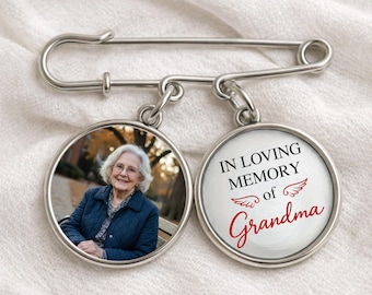 In Loving Memory Personalized Graduation Photo Lapel Pin, Custom Memorial Pin With Photo Charm, Keepsake Gift