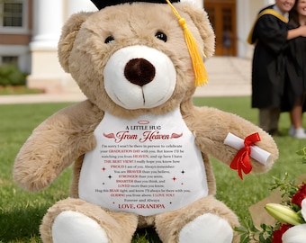 A Little Hug From Heaven Personalized Graduation Teddy Bear 2026, Custom Memorial Gift, Sympathy Gift For Graduate