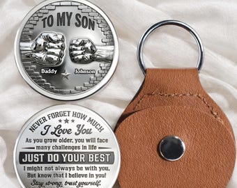 Para mi hijo, creo en ti. Abrazo de bolsillo personalizado, regalo personalizado de abrazo de bolsillo para hijo, recuerdo inspirador de papá, regalo de graduación.