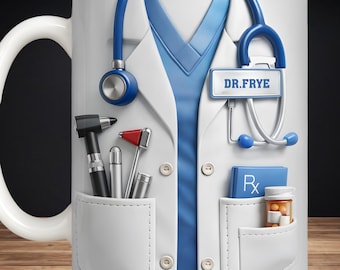 Personalized Doctor Mug, Custom Name Doctor Coffee Mug, Medical Professional Gift
