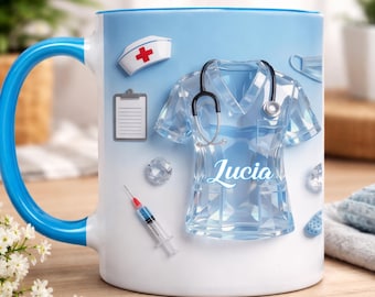 Personalized Nurse Mug With Name, Dedicated To Healing Custom Accent Coffee Mug, Gift For Nurse, Appreciation Gift
