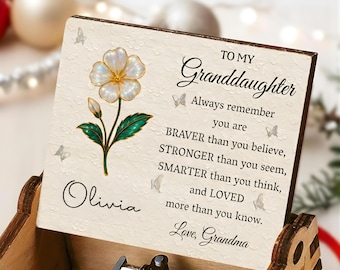 Custom To My Granddaughter Music Box, Always Remember You Are Braver, Personalized Music Box, Gift from Grandma to Granddaughter