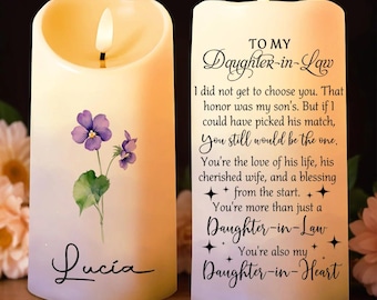 Personalized Granddaughter LED Candle, Birth Flower Gift