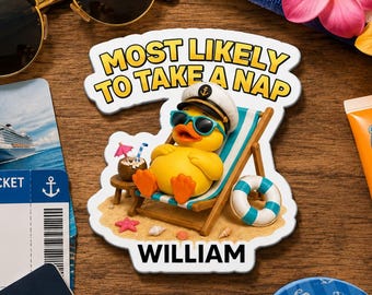 Personalized Cruise Magnet, Custom Vacation Fridge Magnet, Funny Cruise Door Magnet, Summer Travel Gift, Wood Acrylic Magnet