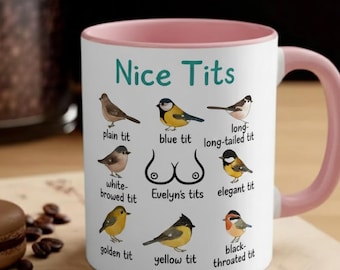 Nice Tits Mug, Funny  Gifts For Wife , Exchange Gift For Coworkers, Personalized Boss Mug, Funny Bird Pun Mug, Great tit Mug