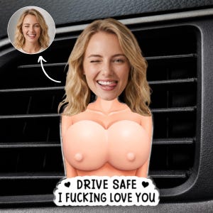 Personalized Drive Safe Photo Squishy Acrylic Car Vent Clip, Custom Car Air Vent Decor, Anniversary Gift for Boyfriend, Girlfriend