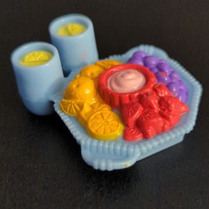 Supplies - Factory doll item - Fisher-Price loving family blue fresh food platter -  for customizing dolls, and other projects.