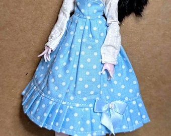 Doll Clothes - Blue Polka Dot Cupcake Lolita Skirt, fits: Monster MH G1 G2 High, Blythe, StarDarlings, and similar sized dolls