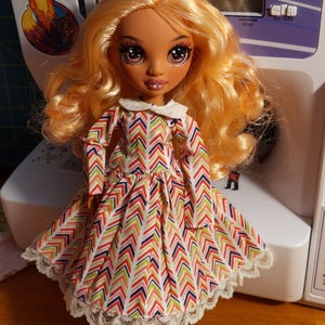 Ready to Ship! Doll Clothes - Rainbow, Blythe, Disney Descendants, Sunny Day, Hasbro Disney Doll Clothes - Chevron Stripe Dresses