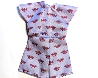 Supplies - Factory doll clothes - Barbie, Fashionista 75 - lavender kisses romper or jumper - for customizing dolls, etc