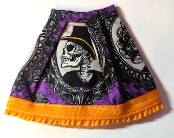 Doll Clothes - Day of the Dead Cameo Skirt, fits Barbie and similar sized dolls