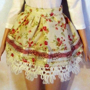 Ready to Ship! Monster G3 High Draculaura Abbey, Barbie, Fresh, etc Doll Clothes -  Pale Floral Skirt