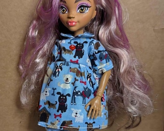 Doll Clothes - Dog Dress and Bloomer Set - fits Monster G1 MH High, and similar sized dolls