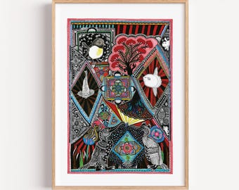 Pōhutukawa Mandala Art Print | New Zealand Nature, Signed Limited Edition