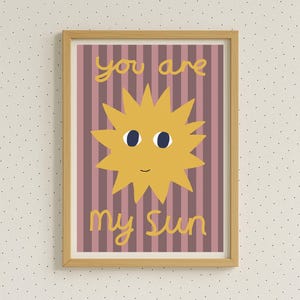 Striped Sun Poster – Playful Nursery Wall Art