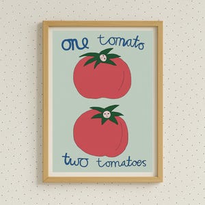 Tomato art print | Kitchen poster | Quirky food drawing | Modern vegetable artwork | NZ made