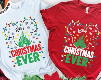 Christmas Castle Lights Shirt, Family Matching Holiday Tee (Free Tote Bag)