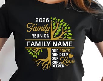 Family Reunion Shirt 2026, Personalized Family Name Tree Design Shirt, Matching Family Reunion Tee for Large Family Gathering