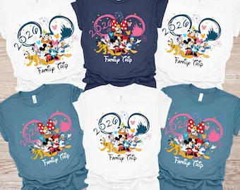Disney Family Trip Shirt 2026, Matching Mickey or Minnie Character Shirts for Family Vacation, Group Disney Trip Tee