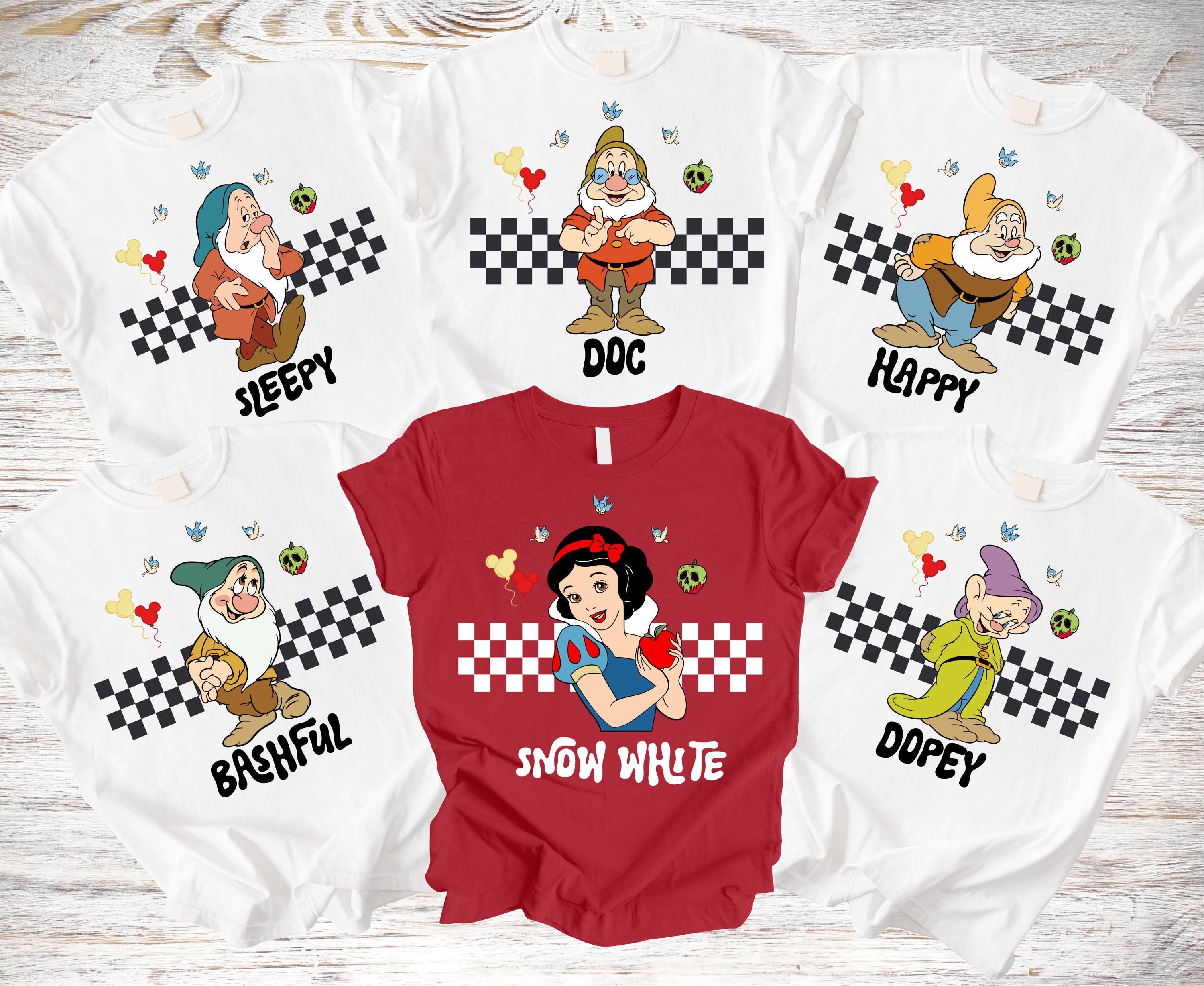 Snow White Group Shirt Set, Seven Dwarfs Matching Family Tee, Snow ...