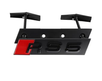 Audi RS5 ABS Kühlergrill Emblem Abzeichen Premium Qualität Ersatz Logo Auto Aufkleber Aufkleber Zubehör schwarz sportlich RS Style Premium New