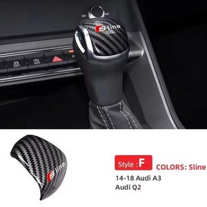 Audi S Line växelspaksknoppsskydd i kolfiber för Audi 14/18 A3 Q2-modeller Snygg interiöruppgradering Interiörtillbehör Utförande Nytt