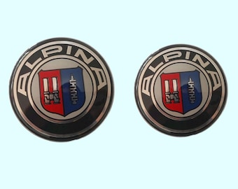 BMW Alpina Emblem-Set mit 2 Emblemen, 82 mm vorne und 74 mm hinten, Premium-Qualität, perfekte Passform, echter Look und perfektes Upgrade für Ihre Fahrt!
