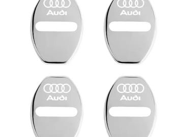 Audi Door Lock Covers 4pcs Sline Q Series TT RS Models Car Accessories Lock Protector Interior Car Accessory Vehicle Protection Silver