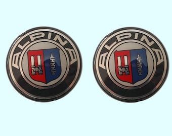 BMW Alpina Emblem-Set mit 2 Emblemen, 82 mm vorne und 82 mm hinten, Premium-Qualität, perfekte Passform, echter Look und perfektes Upgrade für Ihre Fahrt!