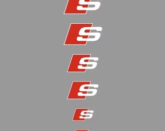 thumbnail image 2 of 6x Audi S Line Sport Wheel Brake Caliper Sticker Decals – Black Glossy Logo Emblems 2 of 3