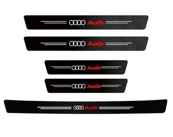Audi 5pcs Car Door Sill Protector Stickers Anti-Scratch Threshold Guard for Audi A1 A3 A4 A5 A6 Carbon Fiber Accessories New