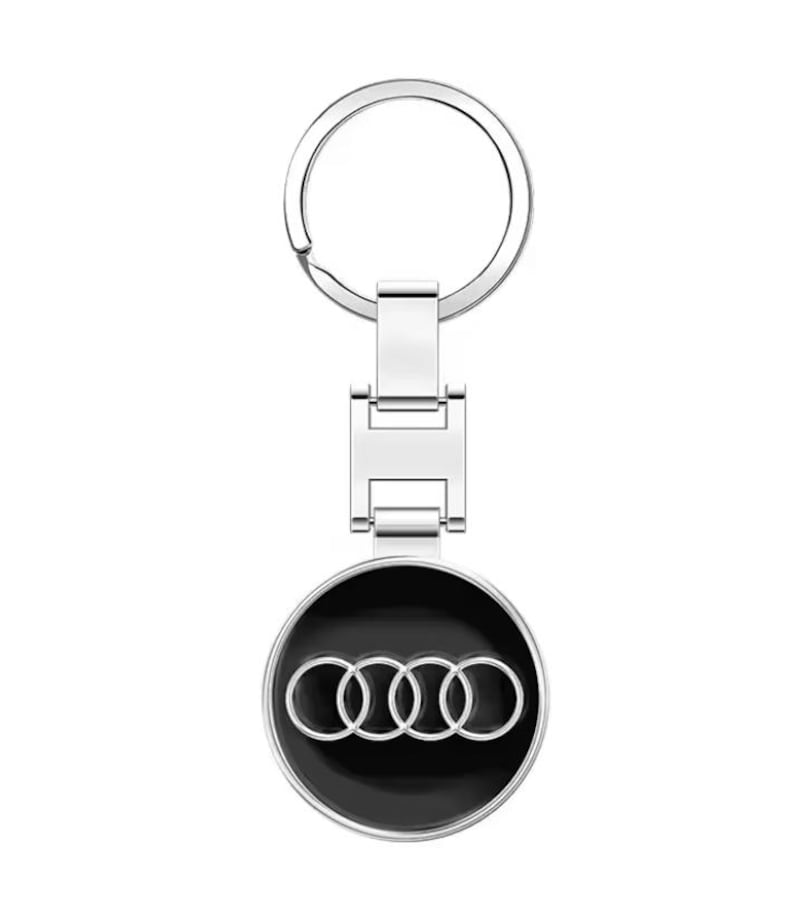 Audi Logo Black Metal Keychain Car Logo Key Ring for A1 SQ3 SQ5 SQ7 S1 ...