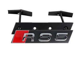 Audi RS5 ABS Kühlergrill Emblem Abzeichen Premium Qualität Ersatz Logo Auto Aufkleber Aufkleber Zubehör Chrom Sportlich RS Style Premium New