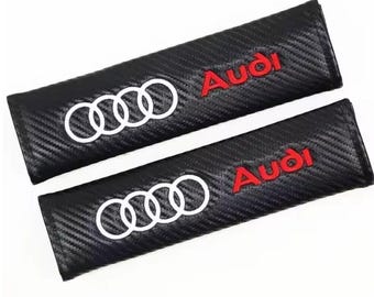 Audi Carbon Fiber Driver Seat Shoulder Cushion Pads Safety Seat Adjuster Protect for Audi A3 A4 A6 A8 Q3 Q5 Q7 Q8 S-Line Models Car Seat