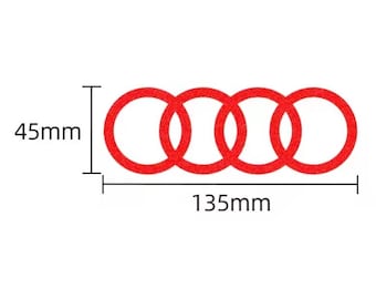 Adesivi riflettenti per portiera auto Audi, adesivi impermeabili per carrozzeria laterale, accessori di sicurezza e stile in PVC, nuovi, 45 mm x 135 mm, rosso
