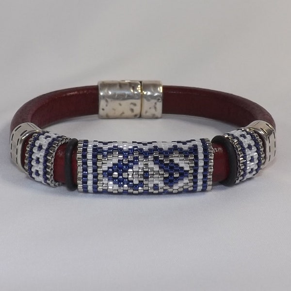 Brazalete de cuero de regaliz, Brazalete de cuero, Brazalete de cuentas, Brazalete, Pulsera de cuentas, Pulsera de cuentas de semillas, Regalo para ella, pulsera apilable,