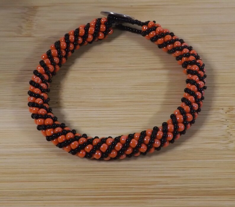 Beadwoven bracelet, stacking bracelet, Russian Spiral bracelet, circular stitch bracelet, Russian beads jewelry image 5