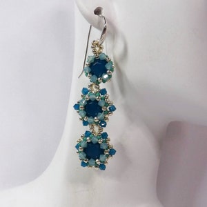 Long Drop Dangle Earrings, Beaded Earrings, Long Beaded Earrings, Crystal Earrings, Seed Bead Earrings, Gift for her, Statement Earrings