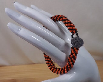 Beadwoven bracelet, stacking bracelet, Russian Spiral bracelet, circular stitch bracelet, Russian beads jewelry