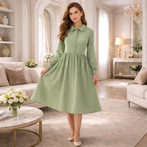 slim fit dress slacks Bell Sleeve Greek Goddess Festival Dress in Emerald Green – Paramita Designs main image 1