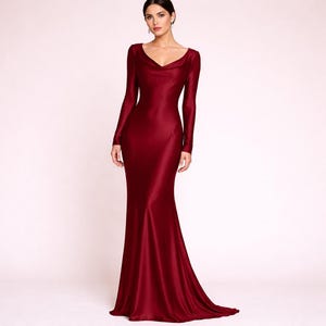 knee length dresses for ladies Long Sleeves One Shoulder Gold Appliques Burgundy Prom Dresses main image 1