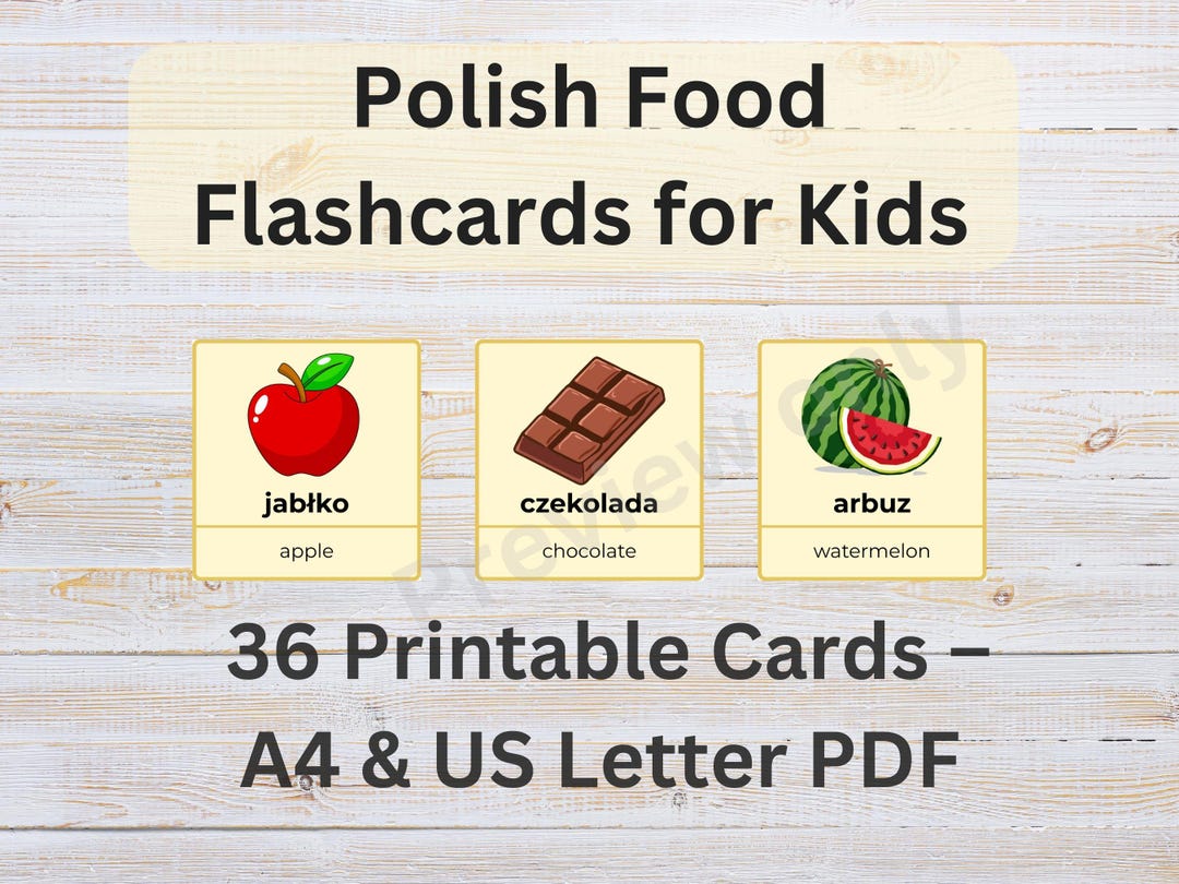 Polish Food Flashcards for Kids: 36 Bilingual Cards (PDF) - Etsy