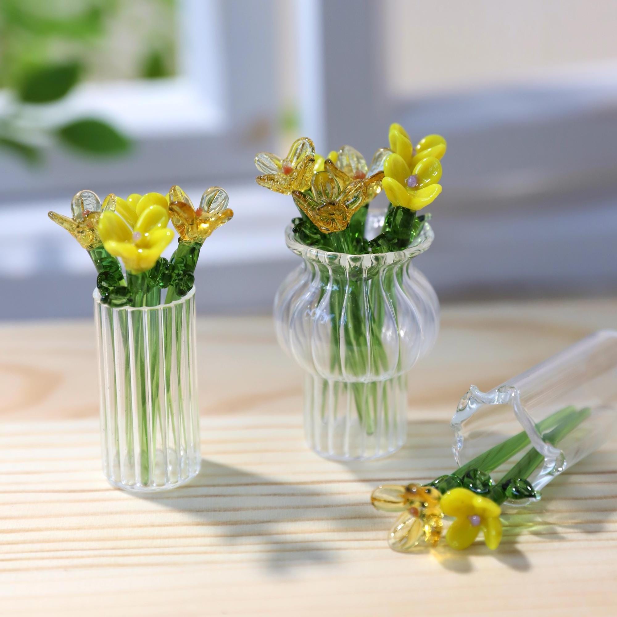Yellow glass vase - Etsy 日本